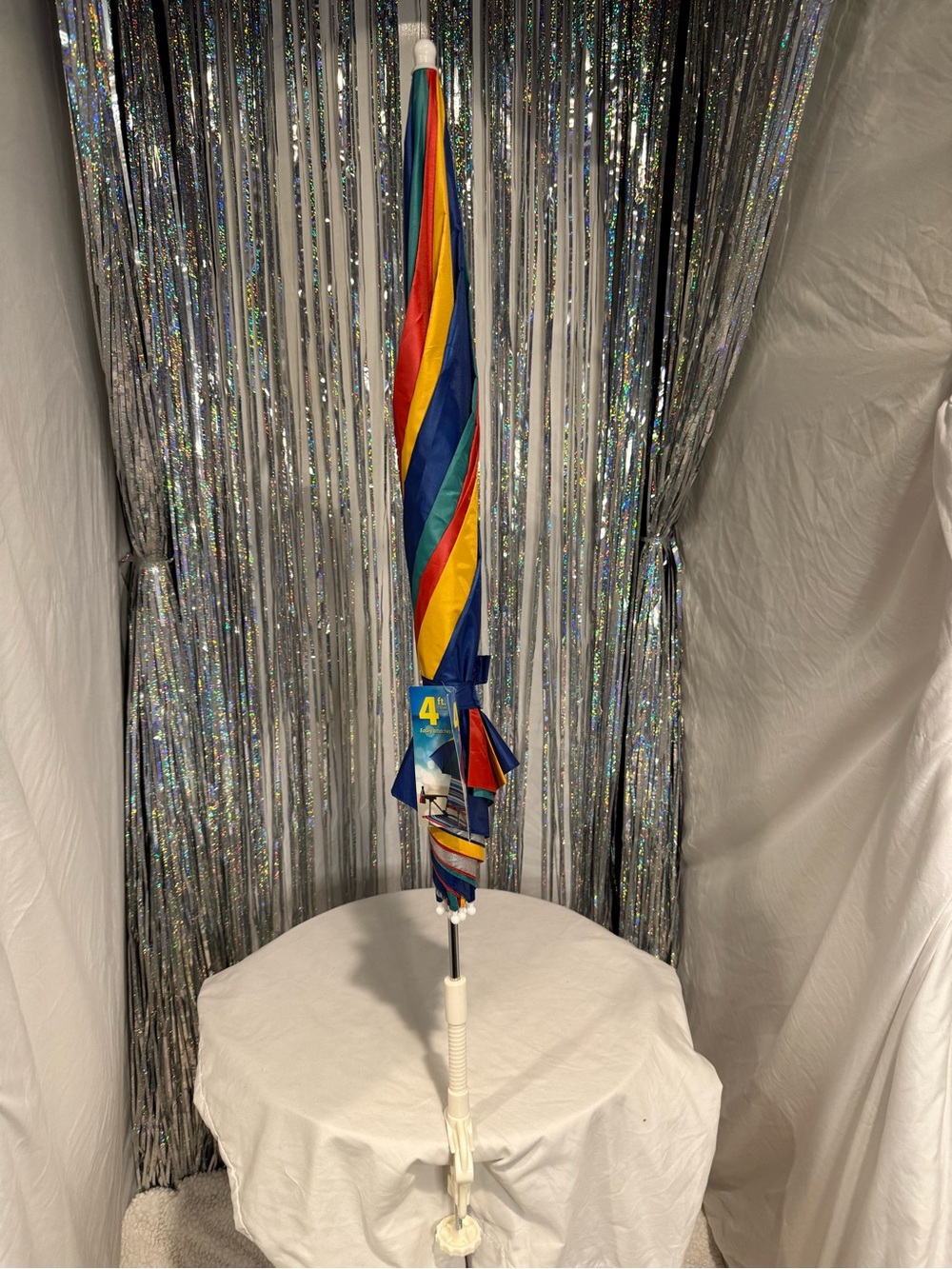 Colorful Striped Outdoor Umbrella - Multicolor